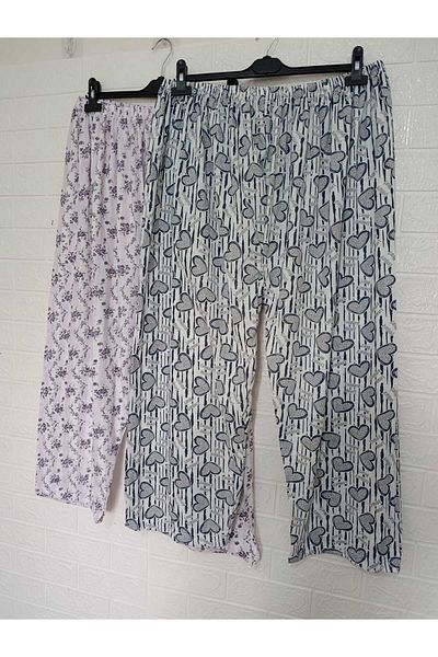 anne moda ankara Oversize, Full Summer, 100% Cotton, Pack of 2, Long, Pajama Bottom