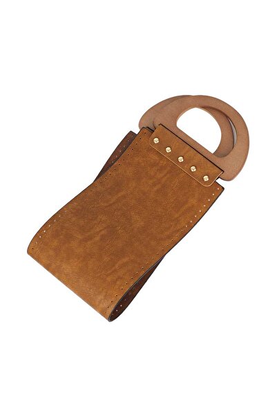 Ritzz Ahşap Saplı Düz Orta Çanta Körüğü - Taba