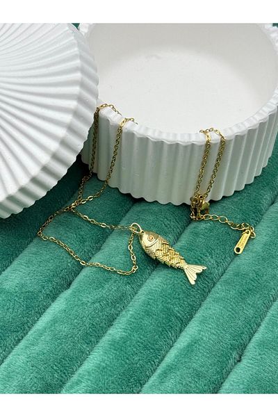 ilvesa shop New Season Colorfast Moving Fish Steel Necklace