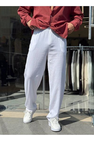 REX MODA Crinkle Linen Men's Jogger Pants