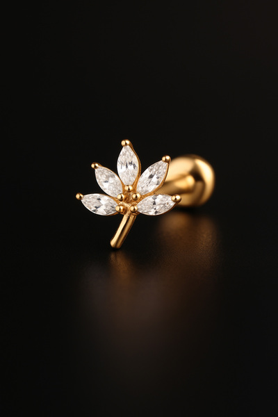 depozoom 316l Cerrahi Çelik Kıkırdak Tragus Ve Tüm Kulak Bölgesine Uygun Zirk...