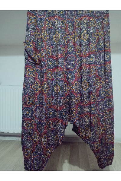 hoaryage Viscose Pressed Fabric Floral Patterned Pocketed Shalwar with Elastic Legs 100% Cotton 38Size100Kg