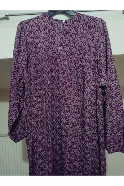 hoaryage Robadan Long Sleeve 100% Viscose Push Flower Mother Dress, Prayer Dress