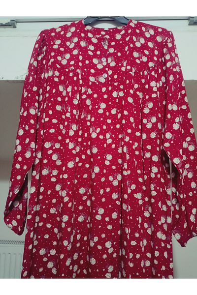 hoaryage Robadan Long Sleeve 100% Viscose Push Flower Mother Dress, Prayer Dress