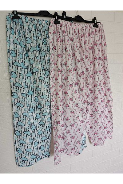 anne moda ankara OVERSIZE, Vară întreagă, 100% bumbac, pachet de 2, lung, pijama de jos