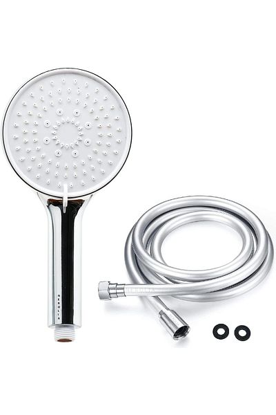 STOREMAX MU-ARTSHOP Power Shower Πολυτελές Σετ ντους - Πλήρως επιχρωμιωμένο ντους χειρός με 3 διαφορετικά ψεκασμού + 175 c
