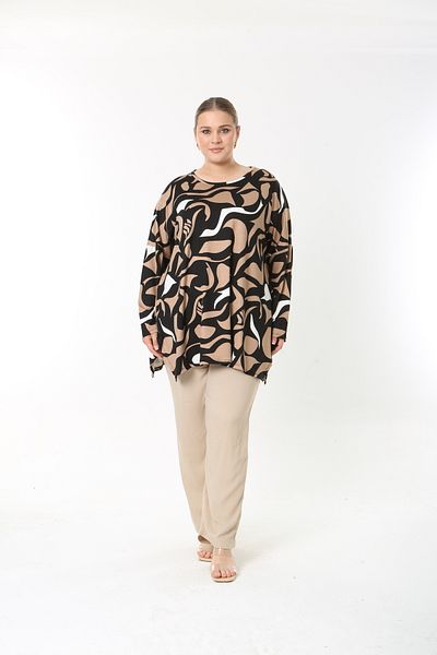 XL Modam Women's Summer Long Sleeve Plus Size Tunic