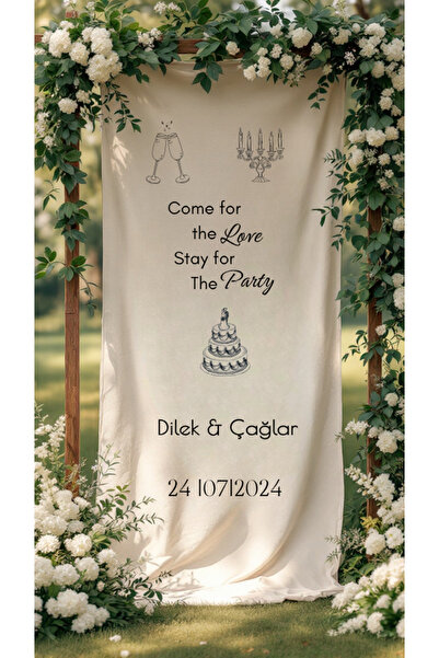 Puppetzzz Kumaş Karşılama Panosu,Kişileştirilebilir,Düğün Söz Nişan Kına Parti Arka Plan Flama