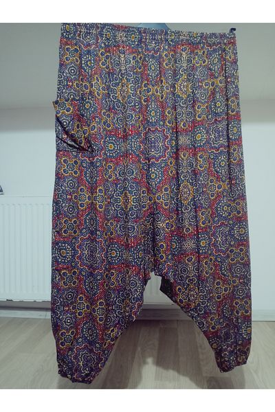 hoaryage Viscose Pressed Fabric Floral Patterned Pocketed Shalwar with Elastic Legs 100% Cotton 38Size100Kg