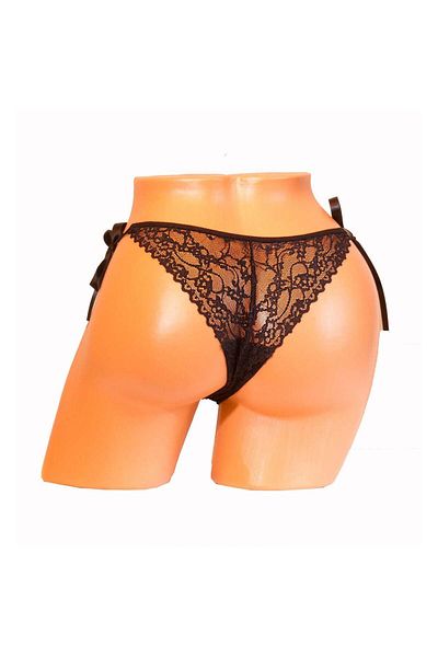 BLD by Exclusive Brazilian panties, lace, satin bows, Laurette, black, BLD by Exclusive