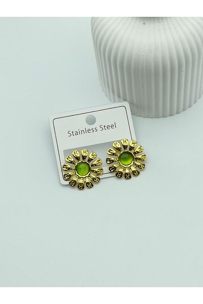 ilvesa shop New Season Non-Tarnish Vintage Flower Model Steel Earrings