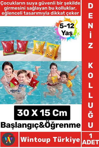 Wintoup Durable Swimming Beginner Learning 5-12 Years Old Cute Fruit Pattern Pool Swimming Children's Sea Sleeve