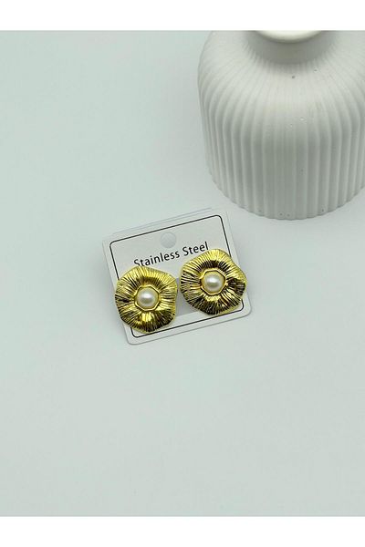 ilvesa shop New Season Non-Tarnish Vip Pearl Model Steel Earrings