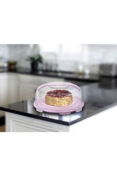 STOREMAX Mrttnca Home Cake Pan & Pastry Pan Cake Pan with Interlocking Lid 7 Liters Millennium Pink White Trnd