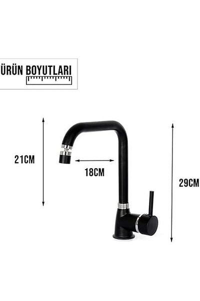 STOREMAX Μπαταρία νεροχύτη κουζίνας MU-ARTSHOP Vera Black Brass 360 °   tnca 871301 με κινητή κεφαλή