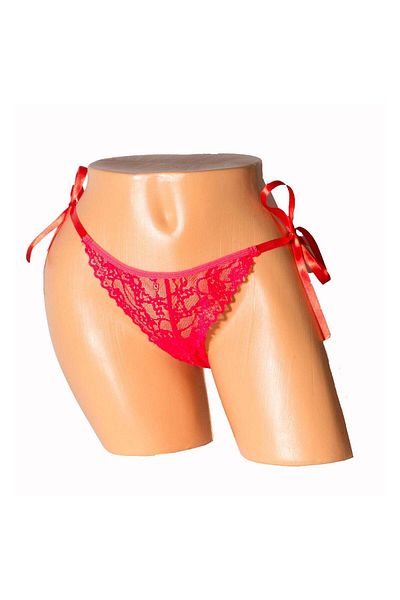 BLD by Exclusive Brazilian panties, lace, satin bows, Laurette, red, BLD by Exclusive