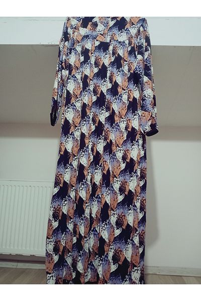 hoaryage Robadan Long Sleeve 100% Viscose Push Flower Mother Dress, Prayer Dress