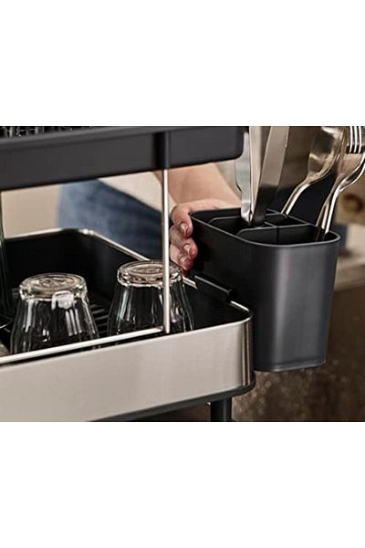 STOREMAX Sellbuystore Joseph Excel – 2-Stage Stainless Steel Kitchen Table with Drip Surface, Movable