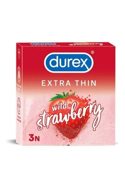 NNT واقي ذكري فائق النحافة للرجال - بنكهة الفراولة البرية