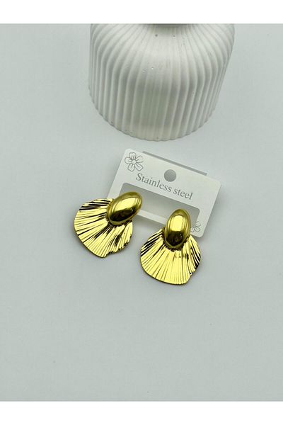 ilvesa shop New Season Leaf Model Steel Earrings