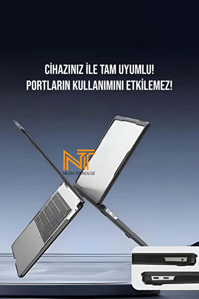 Nezih Case MacBook Pro 13.3' A2338 A2251 A2289 A2159 A1989 A1708 Uyumlu Slim Şeffaf Sert Koruma Kılıfı