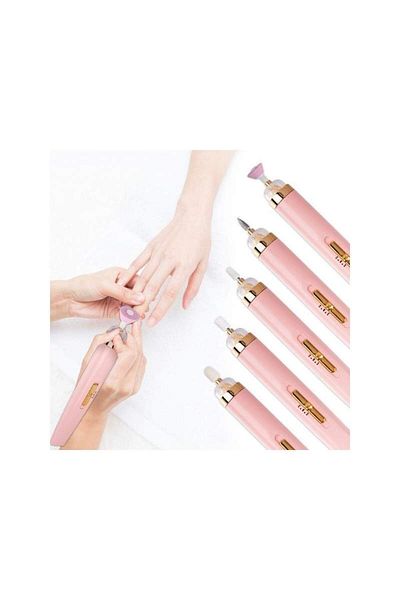 SIKS ® mini portable nail file, pink, 5 accessories