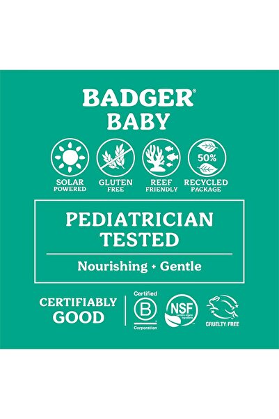 Badger SPF 40 Baby Reef Safe Natural Mineral Sunscreen Cream, Clear Zinc Oxide, Chamomile, 2.9 fl oz