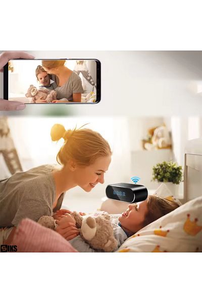 SIKS WI-FI Spy Camera Hidden in SIKS Alarm Clock, 150° Viewing Angle, Phone App Connection, Card Slot