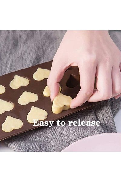 STOREMAX Mrttnca Home Heart Shaped Silicone Chocolate Mold, Candy and Ice Mold, Cake and Tableware Decoration