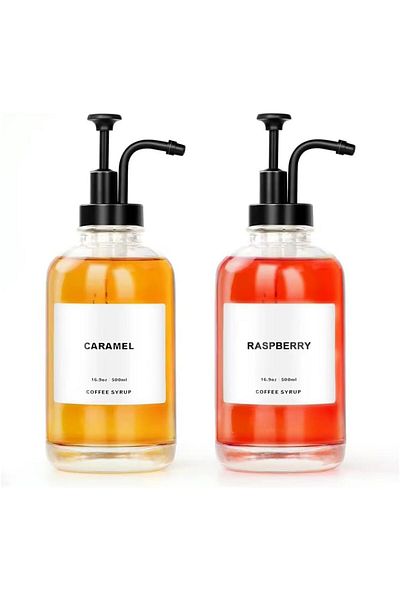 STOREMAX lvnmblya Set de 2 dozatoare de săpun lichid și loțiune din sticlă de 500 ml – Cap cromat de înaltă calitate, elegant
