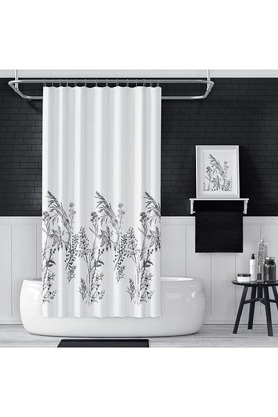 STOREMAX Ntwork Home 180X200 cm Funda Single Wing Bathroom Curtain, Washable Polyester Fabric Bathroom Curtain, D