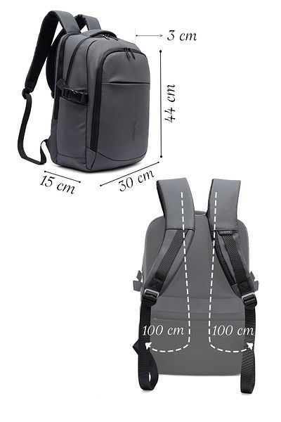 Derimod D-Pack Men's Gray Technical Fabric Backpack 23Sbd30086F
