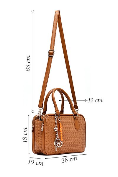 Derimod Women's Tan Long Strap Printed Classic Shoulder Bag 25Sbd264526