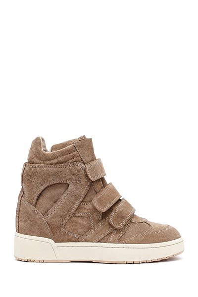 Derimod Women's Beige Wedge Heeled Suede Leather Sports Boots 25Sfd183010