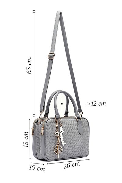 Derimod Women's Gray Long Strap Printed Classic Shoulder Bag 25Sbd264526