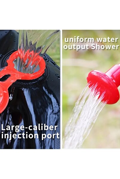 chain 20L PVC Portable Shower-Purpose Solar Powered with Detachable Hose&Spray Nozzle for Bathing,Washing