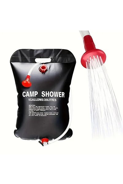 chain 20L PVC Portable Shower-Purpose Solar Powered with Detachable Hose&Spray Nozzle for Bathing,Washing