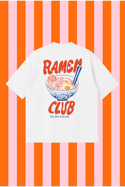 PURE POWER تي شيرت رامين بوكسي فيت كبير الحجم للجنسين - تي شيرت مطبوع |   ملا...