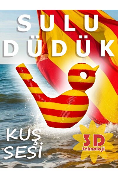 Kabajur Sarı Kırmızı Sulu Düdük - 3D Kuş sesi su oyunu