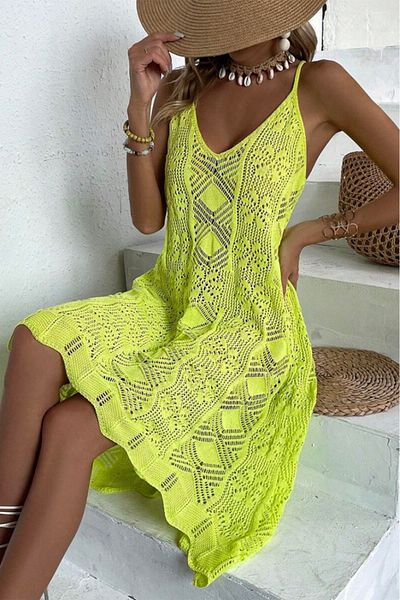 modaserdem Women's Thin Strap Knitwear Dress
