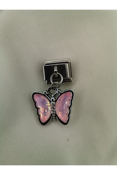 Hobimos 1 Piece Italian Steel Bracelet Charm with Dangle - Italian Steel Bracelet Charm