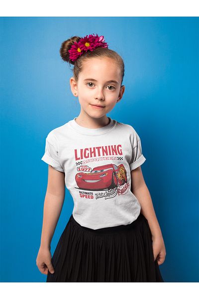 SEVBANO Tricou pentru copii Lightning Mcqueen imprimat unisex Cars Lightning Cartoon (1-12 ani)