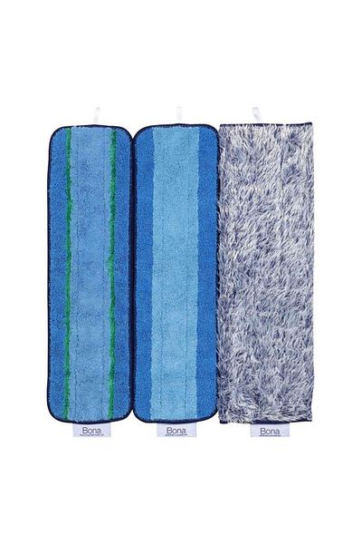Generic BONA 3-Piece Microfiber Cleaning Pad Blue 16.5inch