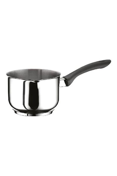 Generic PARFAIT Erez Durable Stainless Steel Milk Pot with Ergonomic Handle Silver and Black
