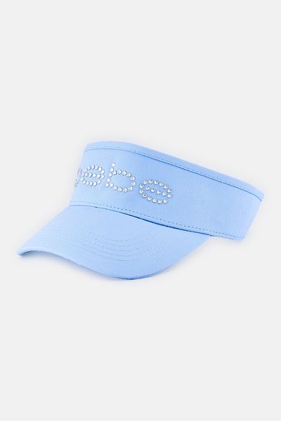Bebe Women Brand Logo Sunvisor Cap, Baby Blue