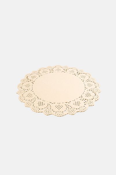 Muy Mucho 20 Pcs Doilies Disposable Foil Lace Paper, Tan