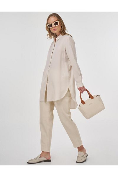 Kayra Embroidered Lyocell Tunic Ecru