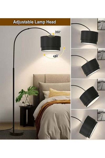 Generic DIDA Floor Lamp Modern Arc Tall Living Room-Stand Up Arching Drum Shade Large Corner Lamp for Dinnin