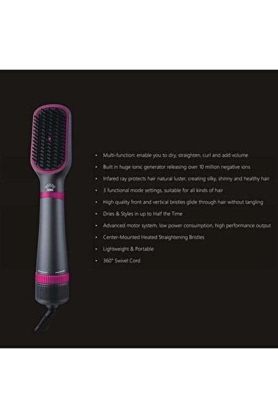 Generic REBUNE 1300W One Step Hot Air Professional Hair Styler Black and Gold RE-8888