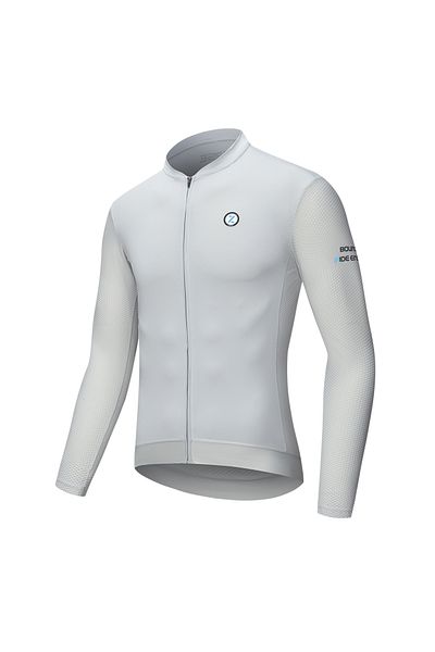 Choice M Gray ZRSE Men's Cycling Jersey with Long Sleeve UPF 50+ Anti-UV Slim Fit Breathable Cycling Maillo